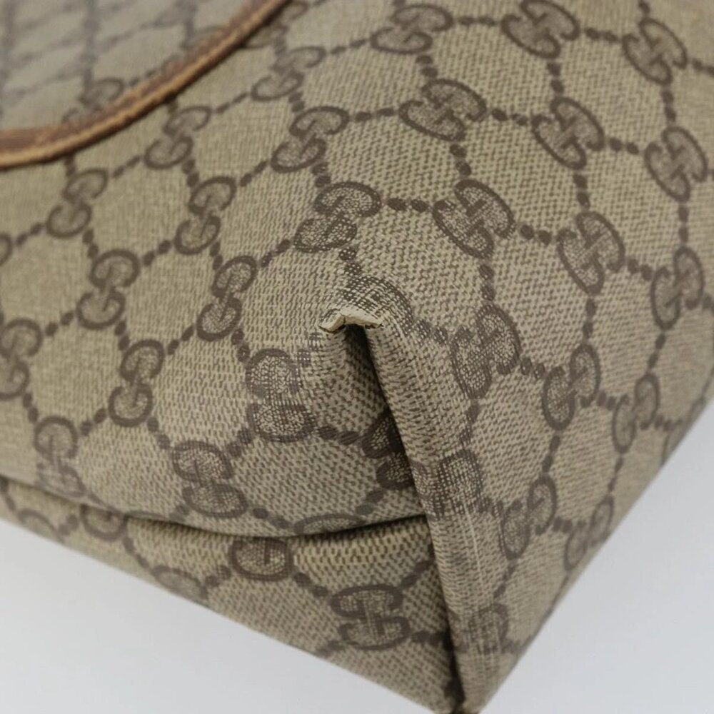 GUCCI GG Supreme Web Sherry Line Tote Bag PVC Beige Red 89 02 003 Auth ep12439 - Picture 11 of 15